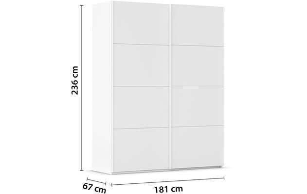 Goossens excellent kledingkast finca mat glas wit hoogwaardig meubelplaat - 8244179-03