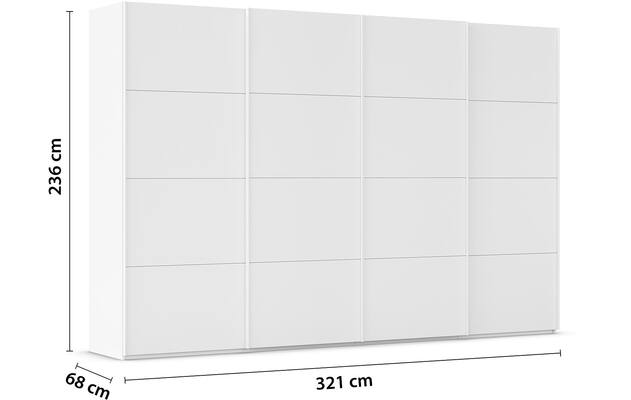 Goossens excellent kledingkast finca mat glas wit hoogwaardig meubelplaat - 8244184-03