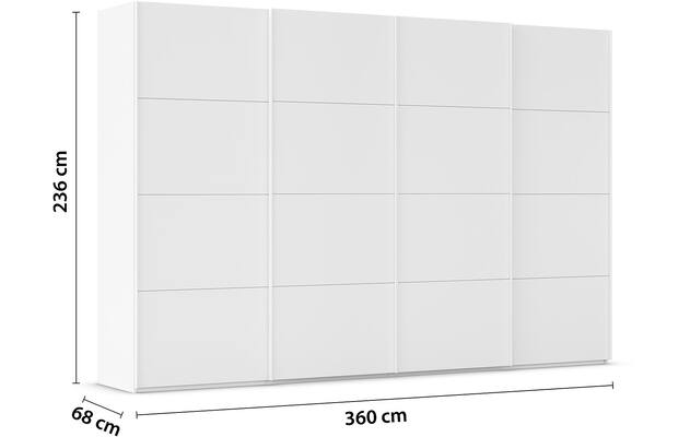 Goossens excellent kledingkast finca mat glas wit hoogwaardig meubelplaat - 8244185-03