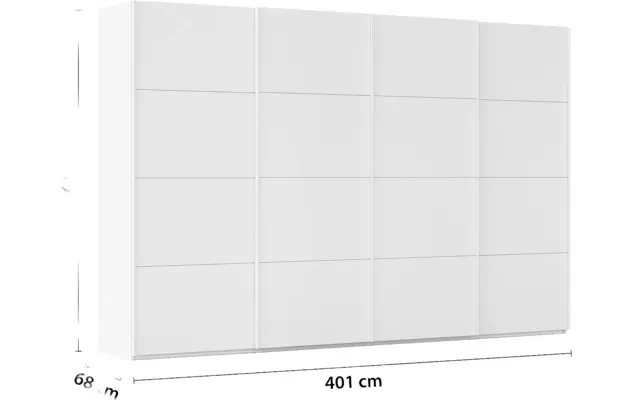 Goossens excellent kledingkast finca mat glas wit hoogwaardig meubelplaat - 8244186-03