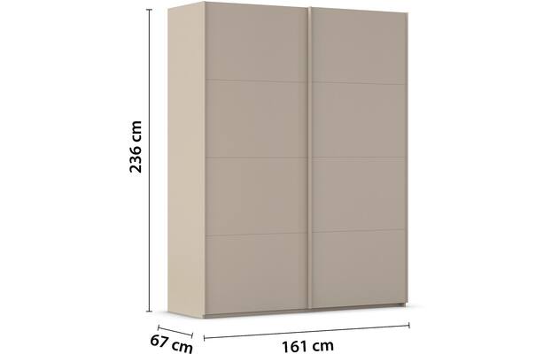 Goossens excellent kledingkast finca mat glas bruin hoogwaardig meubelplaat - 8244196-03