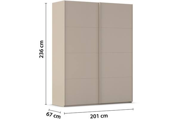 Goossens excellent kledingkast finca mat glas bruin hoogwaardig meubelplaat - 8244198-03