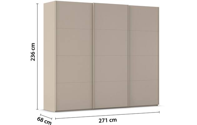 Goossens excellent kledingkast finca mat glas bruin hoogwaardig meubelplaat - 8244200-03