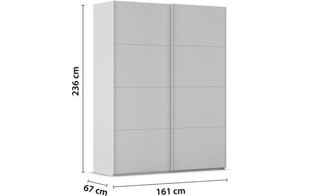 Goossens excellent kledingkast finca mat glas grijs hoogwaardig meubelplaat - 8244205-03