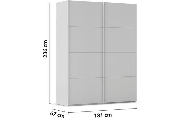 Goossens excellent kledingkast finca mat glas grijs hoogwaardig meubelplaat - 8244206-03