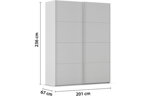 Goossens excellent kledingkast finca mat glas grijs hoogwaardig meubelplaat - 8244207-03