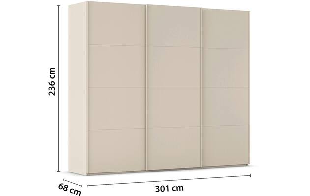 Goossens excellent kledingkast finca mat glas bruin hoogwaardig meubelplaat - 8244219-03
