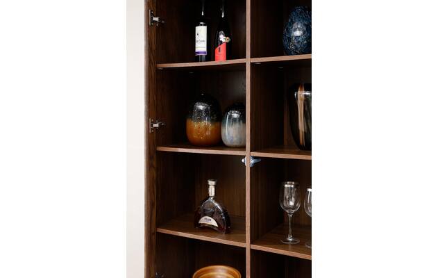 Goossens basic vitrinekast melani bruin eiken - 8244359-goossens-basic-melani-vitrinekast-eiken-02