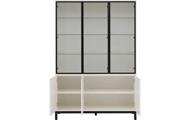 Goossens vitrinekast valencia wit melamine - 8244533-goossens-valencia-vitrinekast-melamine-02