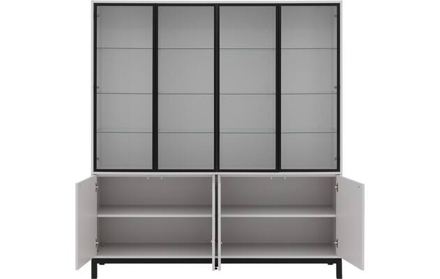 Goossens vitrinekast valencia grijs melamine - 8244534-goossens-valencia-vitrinekast-melamine-02