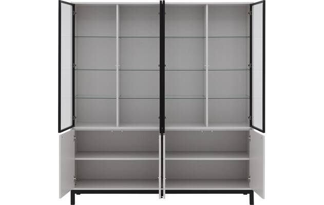 Goossens vitrinekast valencia grijs melamine - 8244534-goossens-valencia-vitrinekast-melamine-03