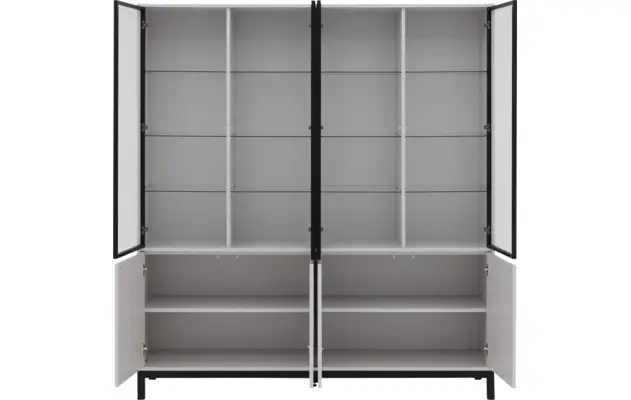 Goossens vitrinekast valencia grijs melamine - 8244534-goossens-valencia-vitrinekast-melamine-03
