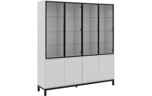 Goossens vitrinekast valencia grijs melamine - 8244534-goossens-valencia-vitrinekast-melamine-04