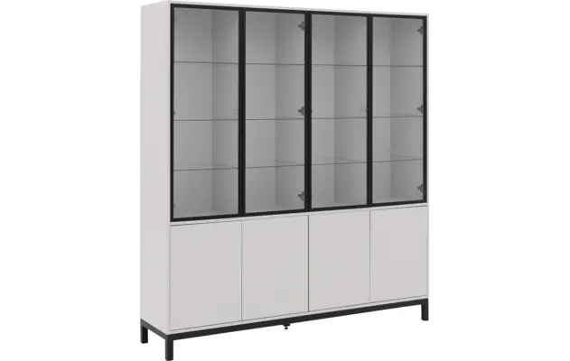 Goossens vitrinekast valencia grijs melamine - 8244534-goossens-valencia-vitrinekast-melamine-04