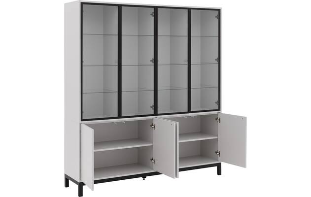 Goossens vitrinekast valencia grijs melamine - 8244534-goossens-valencia-vitrinekast-melamine-05