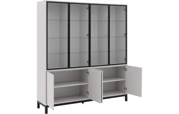 Goossens vitrinekast valencia grijs melamine - 8244534-goossens-valencia-vitrinekast-melamine-05