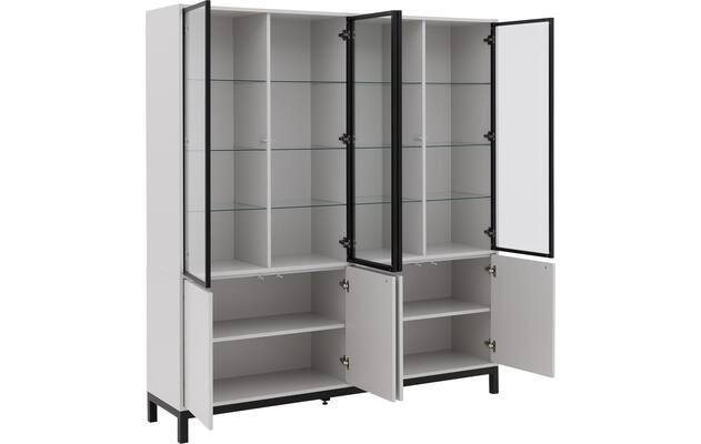 Goossens vitrinekast valencia grijs melamine - 8244534-goossens-valencia-vitrinekast-melamine-06