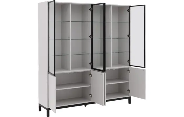 Goossens vitrinekast valencia grijs melamine - 8244534-goossens-valencia-vitrinekast-melamine-06