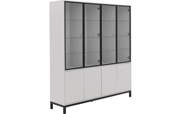 Goossens vitrinekast valencia grijs melamine - 8244534-goossens-valencia-vitrinekast-melamine-07