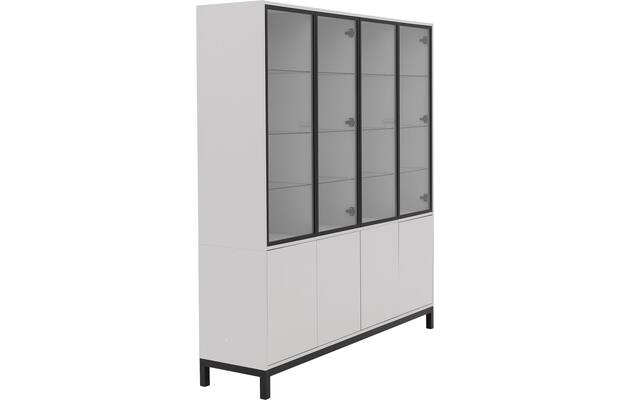 Goossens vitrinekast valencia grijs melamine - 8244534-goossens-valencia-vitrinekast-melamine-08