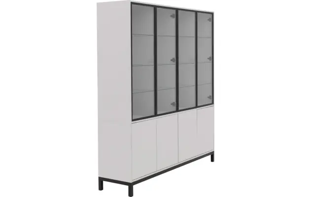 Goossens vitrinekast valencia grijs melamine - 8244534-goossens-valencia-vitrinekast-melamine-08