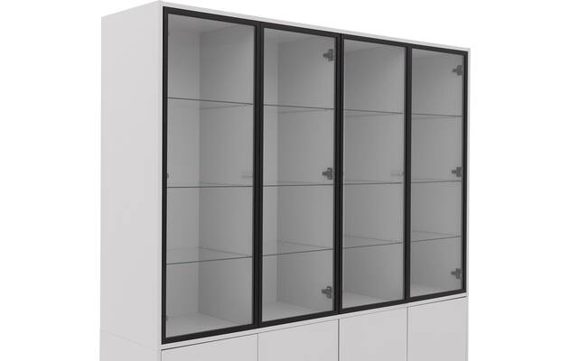 Goossens vitrinekast valencia grijs melamine - 8244534-goossens-valencia-vitrinekast-melamine-09