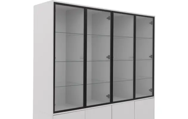 Goossens vitrinekast valencia grijs melamine - 8244534-goossens-valencia-vitrinekast-melamine-09