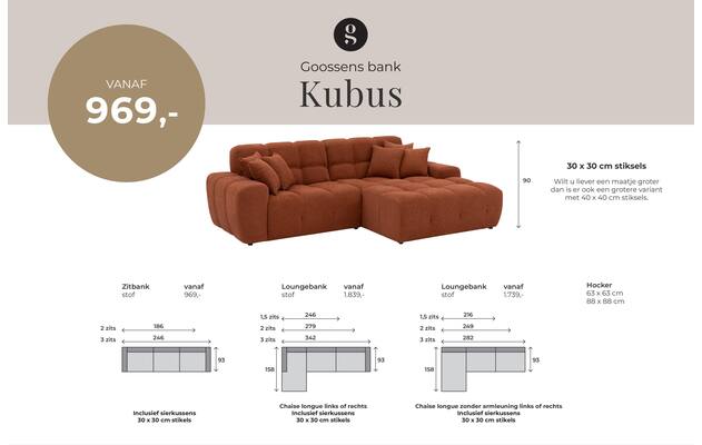 Goossens excellent loungebank kubus bruin stof - 8250008-goossens-excellent-kubus-bank-stof-oranje-01
