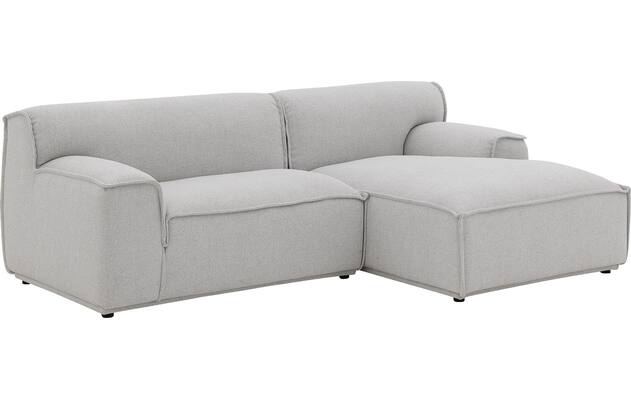 Goossens excellent loungebank sens bruin stof - 8251679-gespiegeld-03