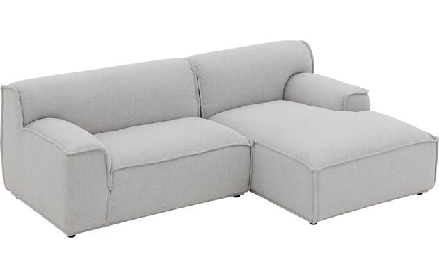 Goossens excellent loungebank sens bruin stof - 8251679-gespiegeld-05