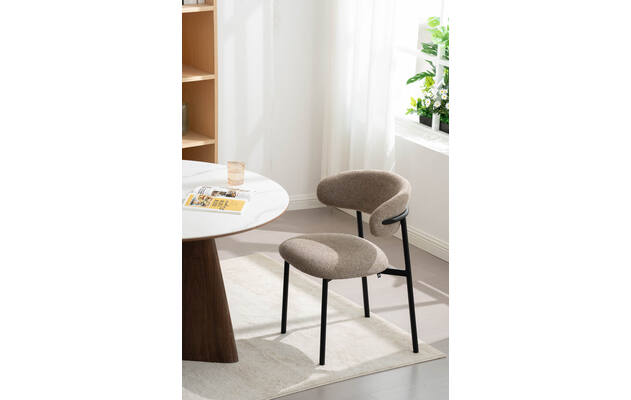 Goossens basic eetkamerstoel siem bruin stof - 8251689-goossens-basic-siem-eetkamerstoel-stof-bruin-10