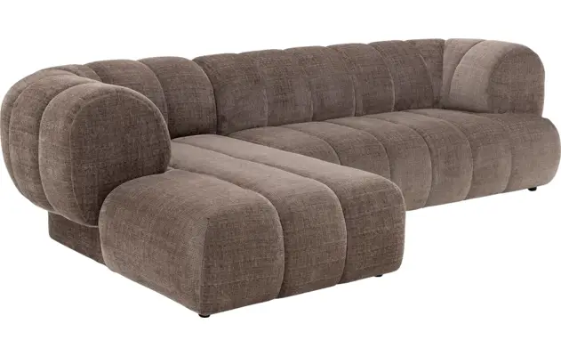 Goossens hoekbank weave bruin stof - 8251717-gespiegeld-05