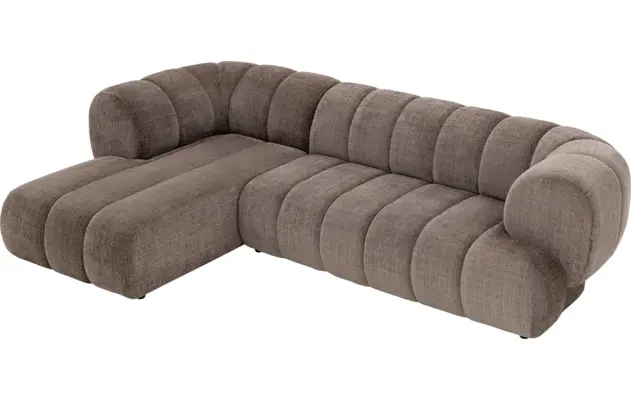 Goossens hoekbank weave bruin stof - 8251717-gespiegeld-06