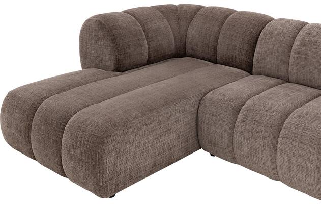 Goossens hoekbank weave bruin stof - 8251717-gespiegeld-07