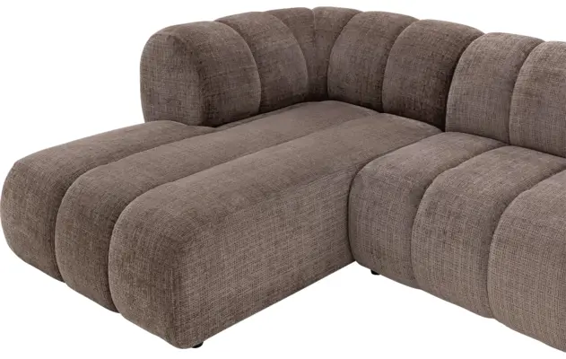 Goossens hoekbank weave bruin stof - 8251717-gespiegeld-07