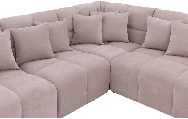 Goossens excellent hoekbank kubus beige stof - 8252075-gespiegeld-06
