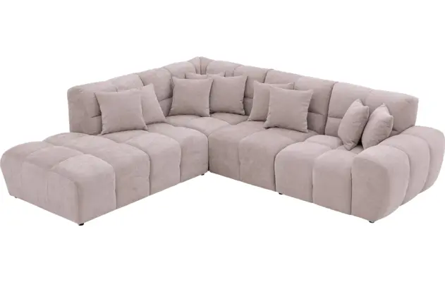 Goossens excellent hoekbank kubus beige stof - 8252132-gespiegeld-05