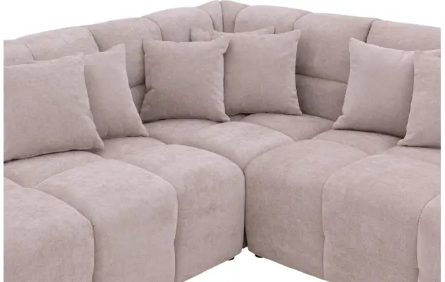 Goossens excellent hoekbank kubus beige stof - 8252132-gespiegeld-06