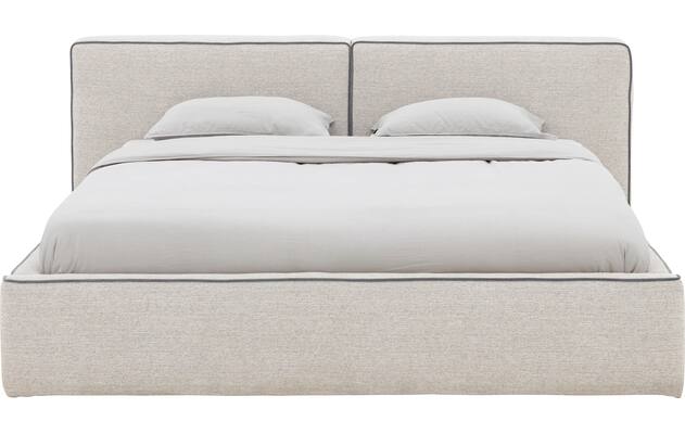 Goossens gestoffeerd bedframe arona storage grijs stof - 8252157-goossens-arona-storage-bedframe-stof-01