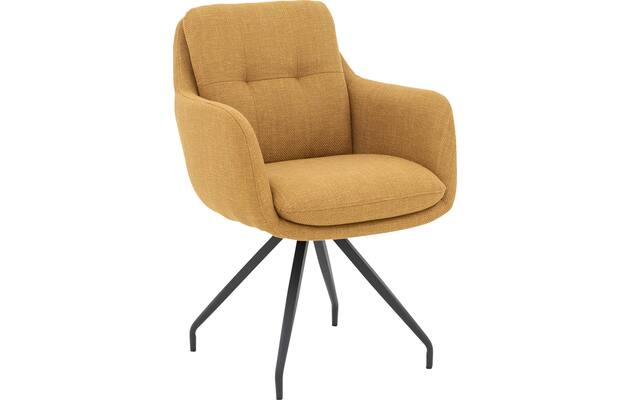 Goossens eetkamerstoel mirthe geel stof - 8252168-goossens-mirthe-eetkamerstoel-stof-geel-01