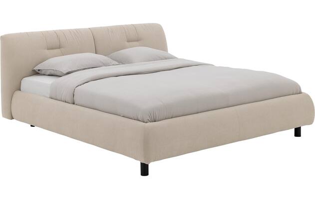 Goossens gestoffeerd bedframe taranto beige stof - 8252675-goossens-taranto-bedframe-stof-01