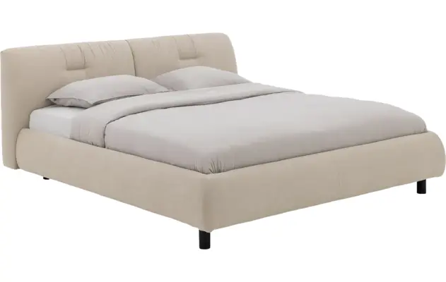 Goossens gestoffeerd bedframe taranto beige stof - 8252675-goossens-taranto-bedframe-stof-01
