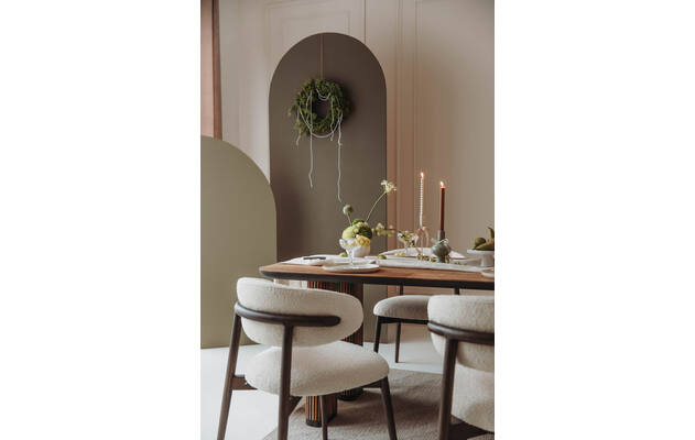 Goossens eetkamerstoel diede beige stof - 8252678-goossens-adel-eettafel-teak-bruin-04