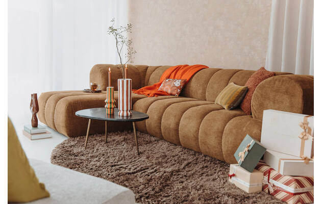 Goossens hoekbank weave geel stof - 8252682-goossens-weave-bank-stof-geel-01