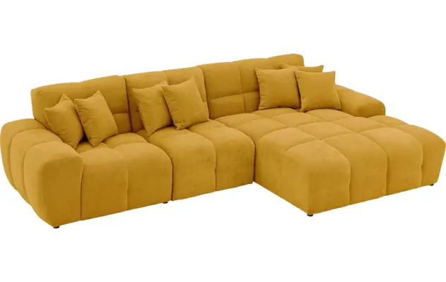 Goossens excellent loungebank kubus geel stof - 8252708-gespiegeld-05