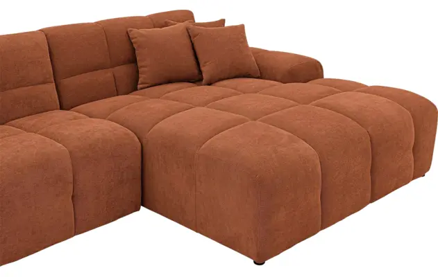 Goossens excellent loungebank kubus bruin stof - 8252709-gespiegeld-07