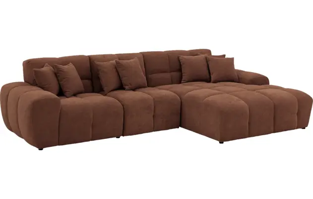 Goossens excellent loungebank kubus bruin stof - 8252710-gespiegeld-03