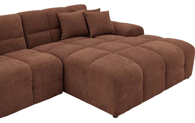 Goossens excellent loungebank kubus bruin stof - 8252710-gespiegeld-07