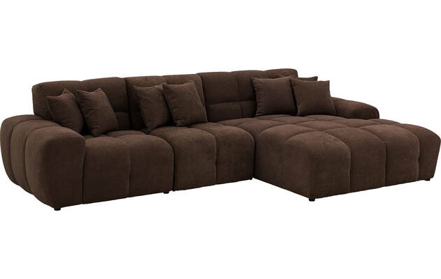 Goossens excellent loungebank kubus bruin stof - 8252711-gespiegeld-03