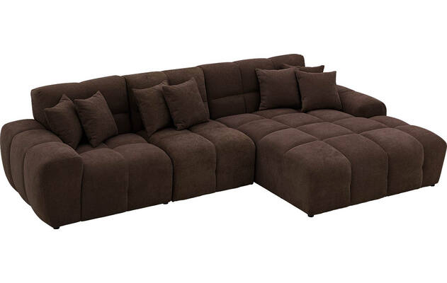 Goossens excellent loungebank kubus bruin stof - 8252711-gespiegeld-05